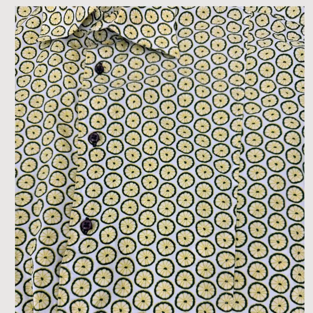 Coton Doux Paris Lemon Print Button Up 43 L - Picture 4 of 9